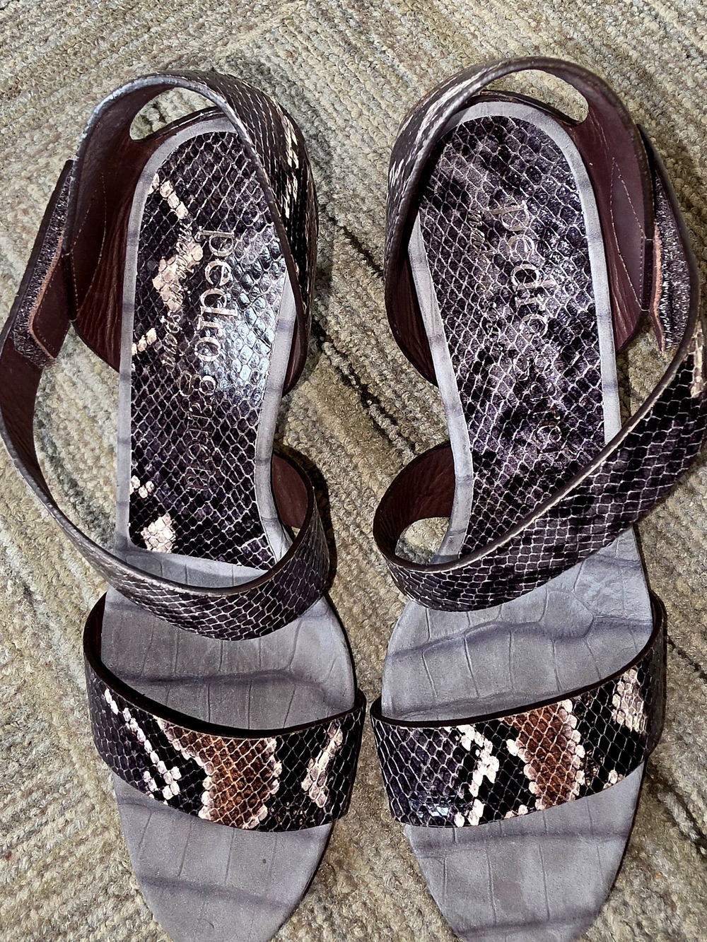 PEDRO GARCIA WEST SNAKE PRINT SANDAL - Size 39